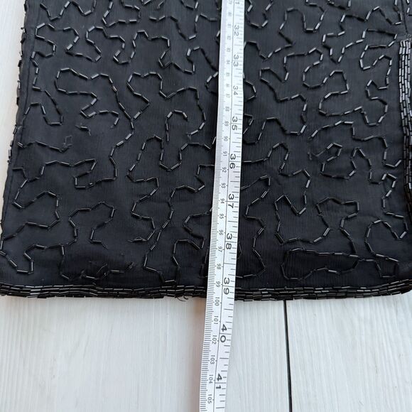 Stenay Vintage Dress 16 Sequins Silk Short Sleeve Beaded Peacock Design Cocktail - Picture 16 of 16